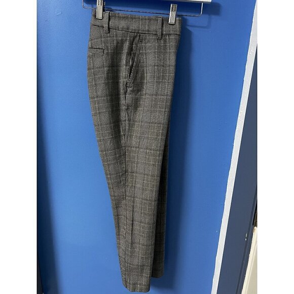 GAP Pants - GAP Gray Plaid Slim Fit Womens Trousers With Pockets, WORK ATTIRE, WORK TROUSERS